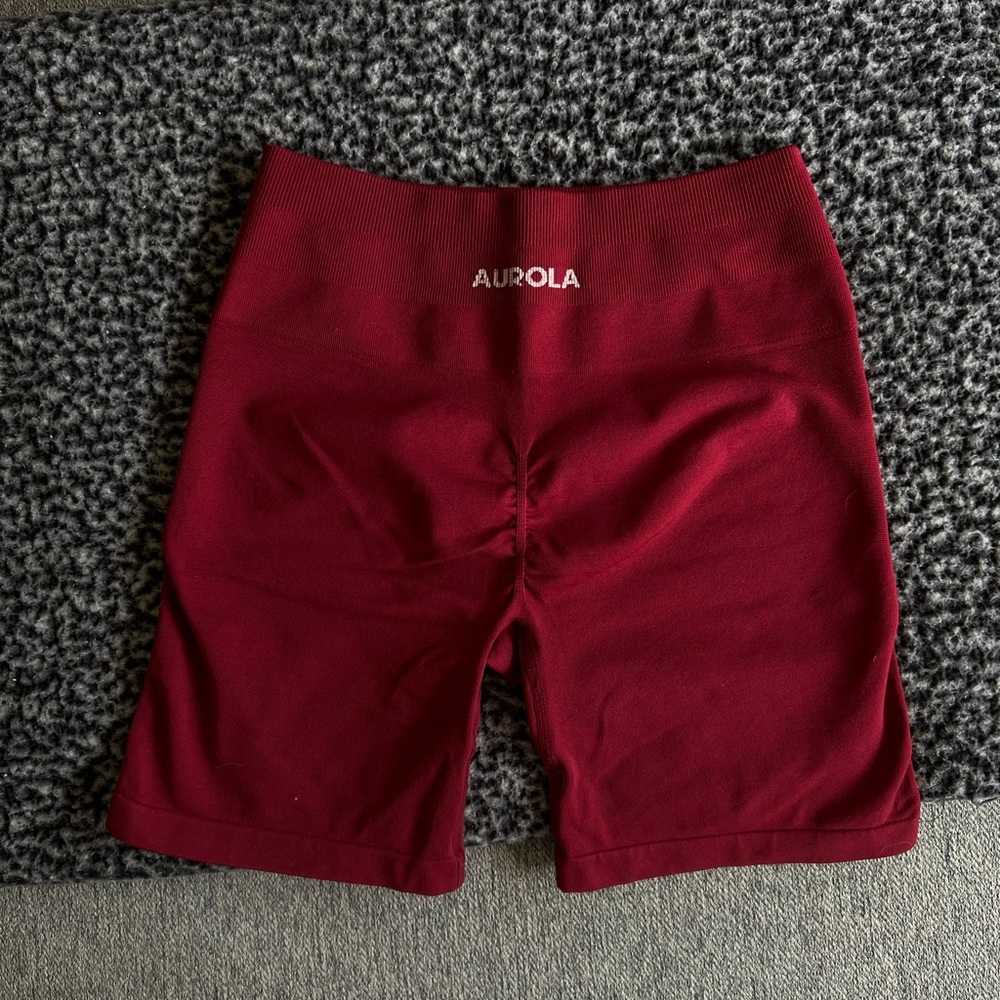 Aurora Red High-Waisted Shorts